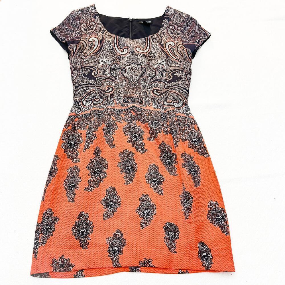 Club Monaco Printed Patterned Paisley Short Sleeve Shift Dress Size 0